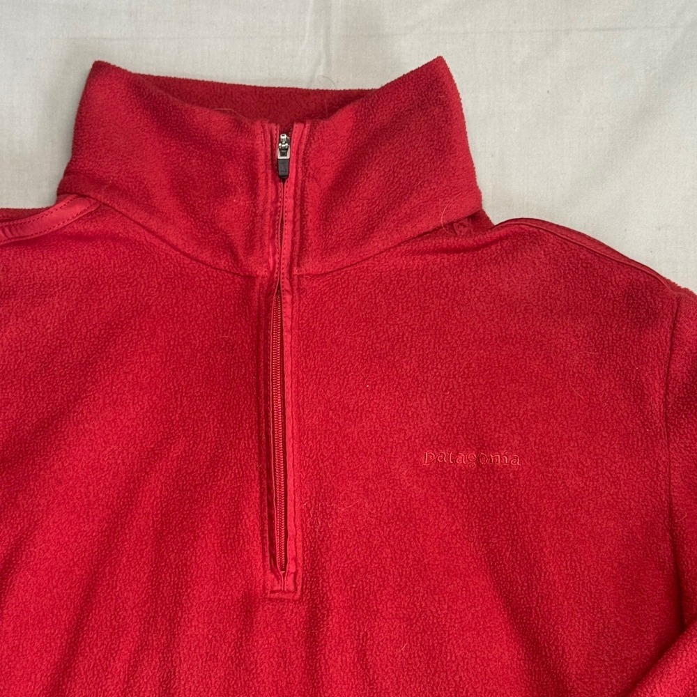 Y2K Patagonia Womens Synchilla Quarter Zip Fleece Pullover Red Small - Picture 2 of 8